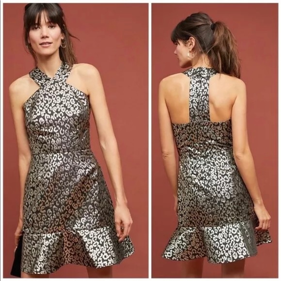 NWT HUTCH Twiggy Metallic Halter Dress - Picture 1 of 5